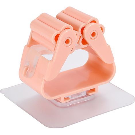 [Porte-manteau mural] + Porte-manteau mural avec support roller en plastique + (Multifonctionnel : mops, balais, outils) + Adhésif double-face, applicable sur surfaces lisses, sans perforation, dimens (1/5)