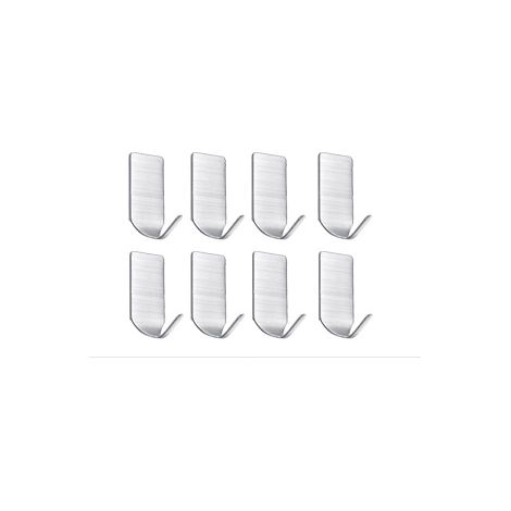 Porte-serviettes mural adhésif en acier inoxydable (lot de 8) pour cuisine et salle de bain (1/5)