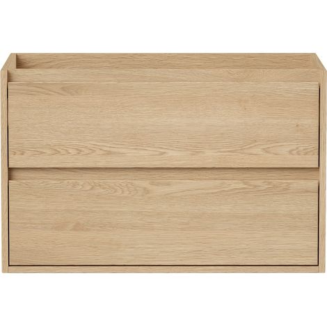 Mobile sotto lavabo sospeso 80 cm Placcatura rovere - MILIPAM (1/4)