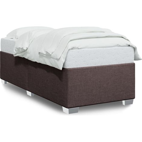 Maison Exclusive - Estructura de cama sin colchón tela marrón osc (1/5)