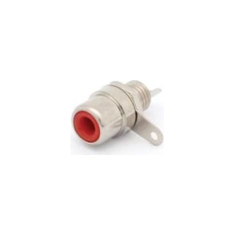 BASE RCA HEMBRA - NIQUELADA - COLOR ROJO