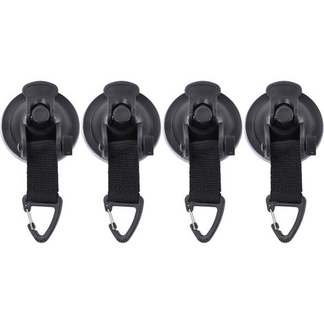 Set di 4 ventose resistenti e leggere per tende da auto e teloni da campeggio.
