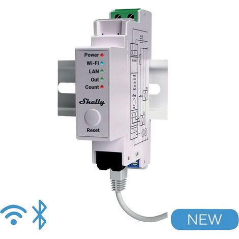 SHELLY WLAN-Stromzähler Pro EM 50A, 2x 50A Klemme, Wlan, Lan, BT