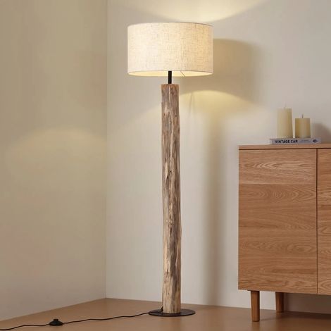 [GEBRAUCHT] B-Ware Lucande Stehleuchte Lampe Jorvan Creme Eukalyptus Leinen Stehlampe Leuchte Spot