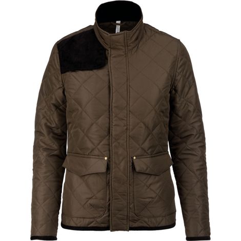 Giacca da equitazione trapuntata Kariban da donna Verde / Nero S (1/2)