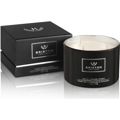 Vela aromática Brixton 310g Hoja de violeta, ámbar gris y pachulí Homms (1/5)