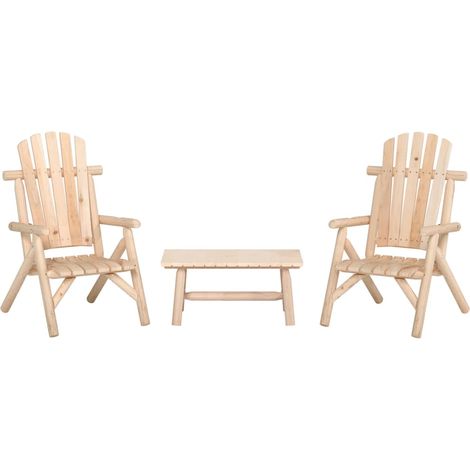 3-tlg. Garten-Lounge-Set Massivholz Fichte (1/5)