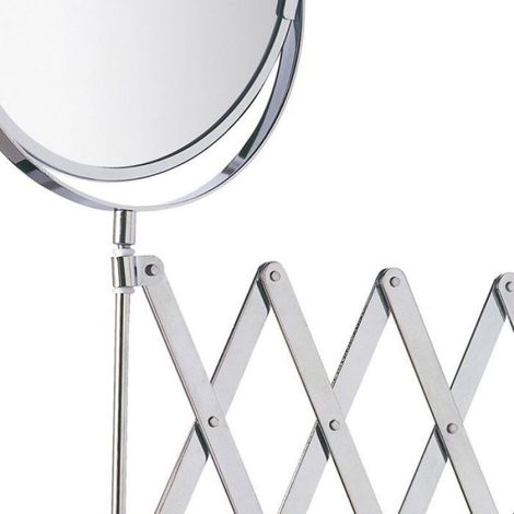 Miroir Cosmétique - Bras Télescopique Réglable - Montage Murale - Grossissement 3x - Diamètre 17 cm - 1 Pièce (1/5)