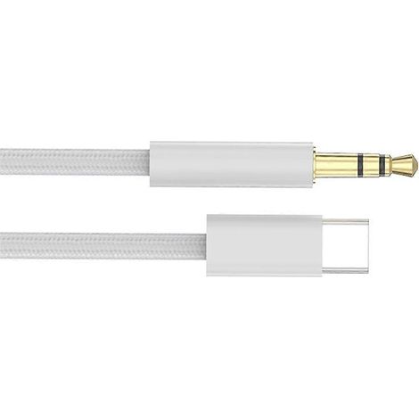 Câble d'extension USB-C vers jack 3,5 mm de 100 cm de long, gainé de nylon tressé