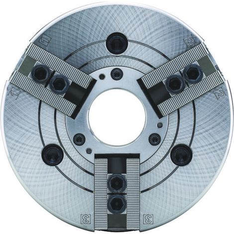 Röhm Kraftspannfutter KFD-HE 170, 3-Backen, Spitzverzahnung90°, Zylindrische Zentrieraufnahme - 154384 (1/4)