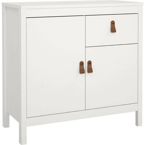 Dmora - Credenza Romagna, Buffet da soggiorno, Madia da salotto, Dispensa da cucina, 82x38 h80 cm, Bianco (1/5)