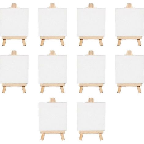 Mini chevalet en bois avec panneau de toile pour peinture, dessin et décoration --- (1/5)