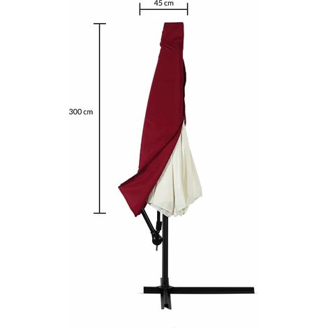 Parasol cover red 3m polyester zipper closure (1/5)