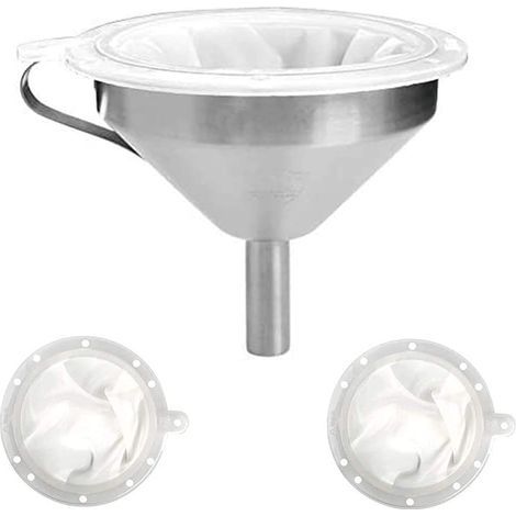 Entonnoir de cuisine en acier inoxydable 5 pouces – Filtres à mailles 200 et 400 – Pour huiles, jus, café, vin, confitures – Matériau 304 de qualité alimentaire (1/5)