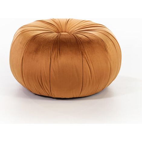 Pouf 36x36xH30 cm in Velluto Kaia Arancione
