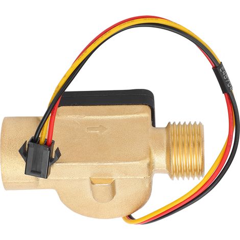 Capteur de débit d'eau, filetage interne G1/2 pouce, filetage externe, transducteur à effet Hall, compteur d'impulsions CC 3-24 V (1/5)