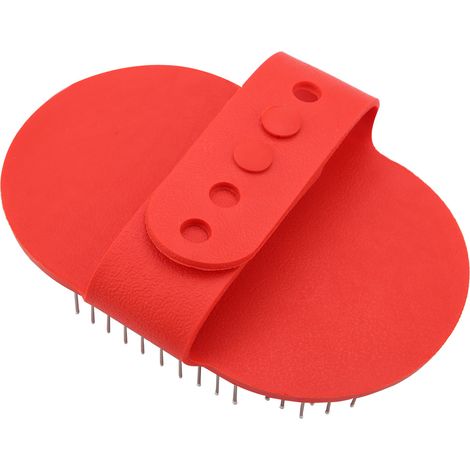 Brosse ronde de toilettage et de massage pour chiens et chats, rouge. (1/5)