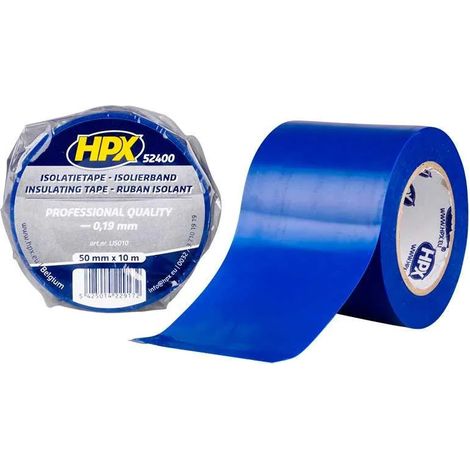 Ruban isolant PVC TAPE 52400, bleu, 50 mm x 10m