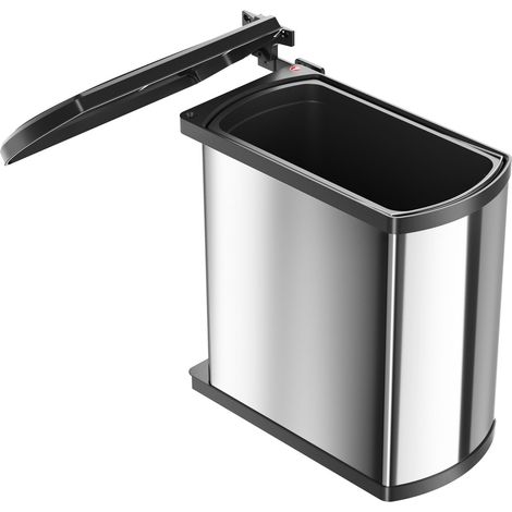 Abfallsammler Uno 18 L Edelstahl / schwarz Hailo 3418101 (1/4)