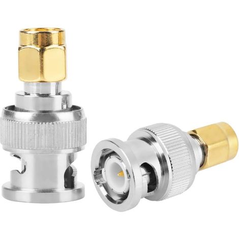 BNC to SMA Male Adapter, 50 Ohm 6GHz, Gold Plated (1/5)