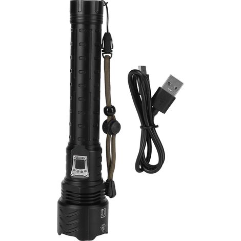 XHP90 Teleskop-Zoom-Taschenlampe, USB-aufladbar, wasserdicht für Wandern und Camping (1/5)