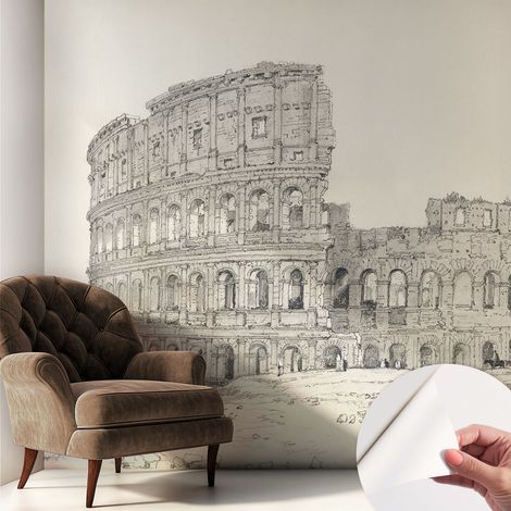 Papier peint adhésif décoratif pour salon chambre et cuisine Facile à poser avec colle Ruines anciennes 250x250 cm (1/5)