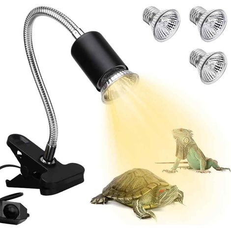 Schildpad warmtelamp pour aquarium, reptielen avec 3 uv - B - gloeilampen, 25 W, 50 W, instelbare terrarium - lamp avec clip (1/5)