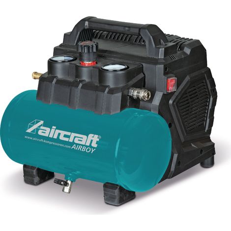Compresseur silencieux sans huile 6 L – Débit 111 L/min – Pression 8 bars – Moteur 230V – 59 dB(A) pour usage professionnel – Aircraft (1/5)