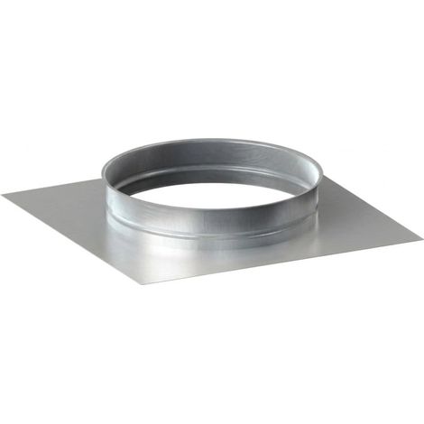 MAKA Base Forata Piastra Attacco Canale Aria Zincato Svasato 200x200 a Ø 180 mm sp. 0,6 mm (1/5)
