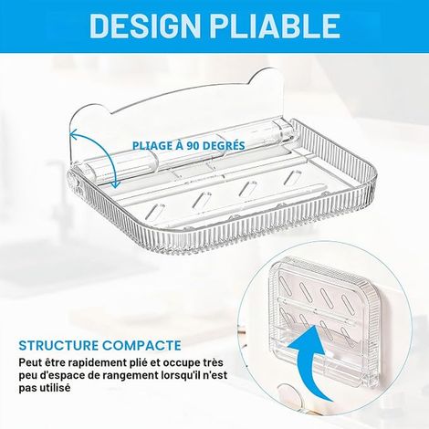 Petite Etagère Murale Etagere Mural sans Percage Flottante Cuisine Tablette Rabattable pour Salle de Bain Salon Bureau (1/2)
