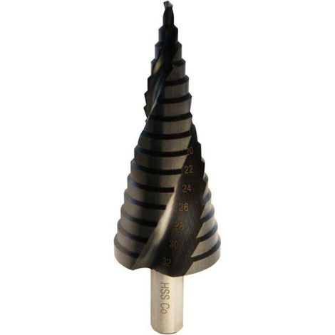 Forets étagés au cobalt 6 % pour acier inoxydable et métaux (4-32 mm/15 étapes)