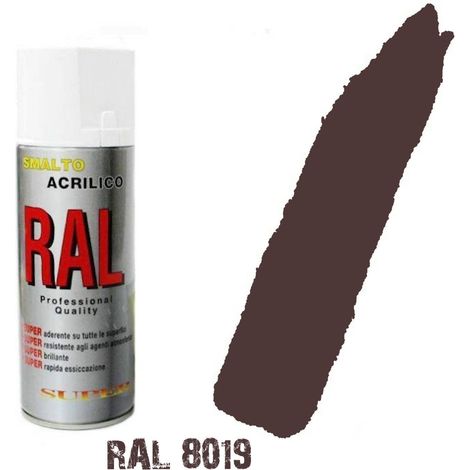 Bomboletta spray marrone testa di moro ral 8019 acrilico vernice brillante lucid