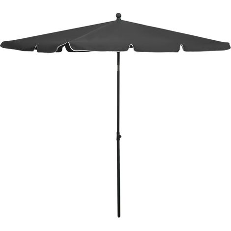 Sonnenschirm mit Mast 210x140 cm Anthrazit