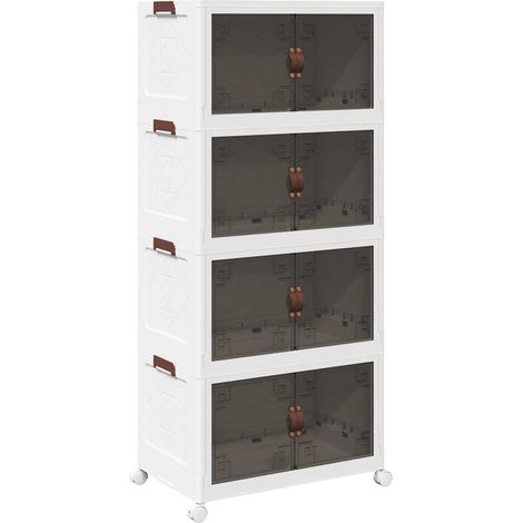 Boîte de rangement,Coffre de rangement empilable avec roues à 4 niveaux 75 L CFW832693 (1/5)