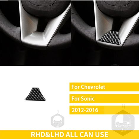 -5 Accessoires compatibles avec Chevrolet Sonic 2012-2016 : poignée en fibre de carbone, grille d'aération, levier de vitesse, panneau de porte, autocollant de garniture (1/5)