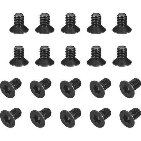 50Pcs Vis Machine Tte Plate Torx M6-1.0x10mm Finition Oxyde Noir (1/5)