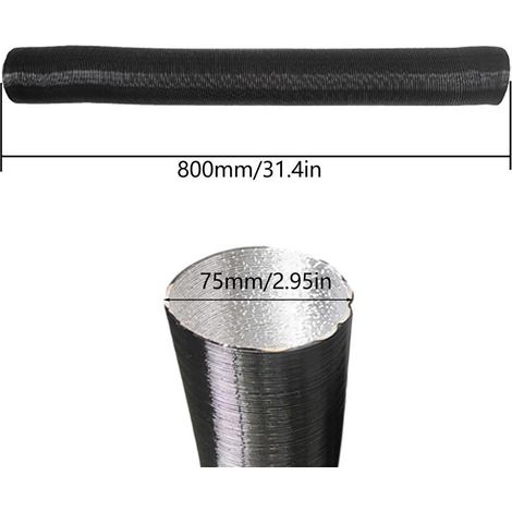 Chauffage d'appoint compatible avec chauffage de parking, diamètre 42 mm, 60 mm, 75 mm, longueur 80 cm, tuyau noir compatible avec les accessoires Webasto, Eberspacher et Propex.