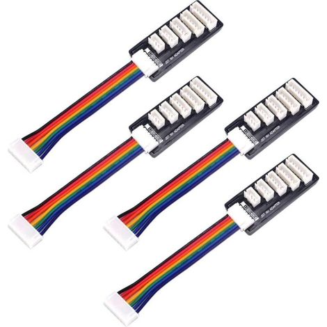 2S-6S Balancer-Ladegerät – Balancer-Ladeerweiterungsplatine – Balancer-Ladeadapter mit Kabel – für RC-Li-Ionen-Akkus – 4 Stück – Crezuo