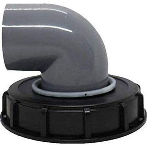163mm plastic barrel lid, 90 degree angle, for garden hose and rainwater collection. (1/4)