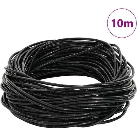 Corde en Cuir Noir Ø2 mm x 10 m Cuir