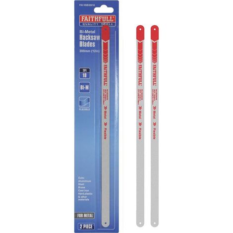 Hacksaw Blades 300mm (12in) x 18tpi Pack 2 (1/4)