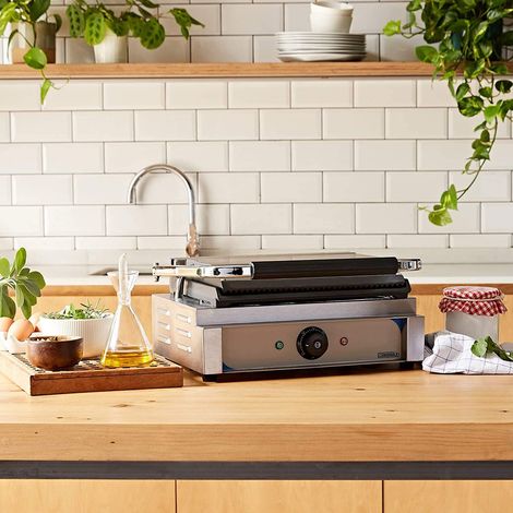 Grill panini plaques rainurées 2200w - Casselin - cgprr (1/2)