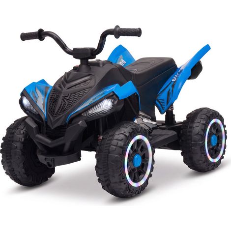 LUNSY Kids Electric Ride On Car 12V ATV Quad Bike, 25W Dual Drive, 2 Seater, Light Up Wheels, Music, Horn, Forward and Reverse for 3-6 Year Old, Blue (1/5)
