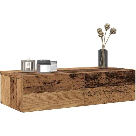 Wandregal mit Schubladen Altholz-Optik 60x26,5x15 cm (1/5)
