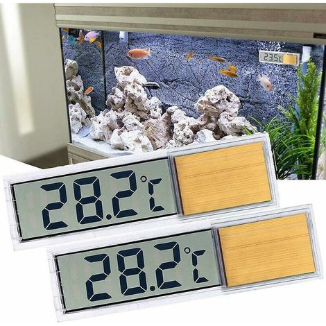 RHG Thermomètre d'aquarium, 2 numériques haute sensibilité, deux autocollants latéraux, précision jusqu'à 0,1 degré (or)