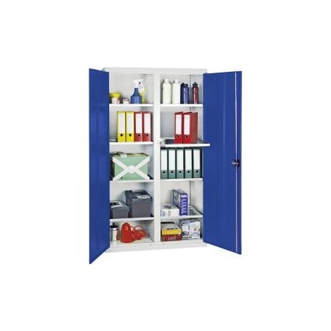 Armadio portautensili e materiali Stumpf Serie 3000 grigio chiaro / blu genziana + 8 ripiani estraibili - 3004074