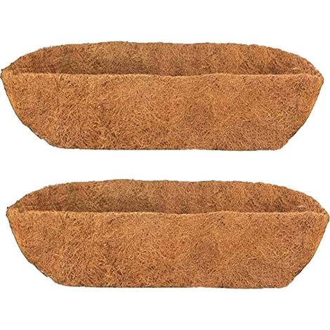 Filiyano-Lot de 2 bacs à fleurs muraux de 60 cm (24 pouces) avec doublure en noix de coco remplaçable. Idéal pour jardinières, potagers muraux et (1/4)