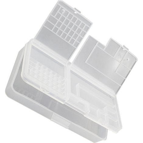 Boîte de rangement pour composants électroniques, conteneur rectangulaire à double paroi polyvalent en PP transparent (1/5)