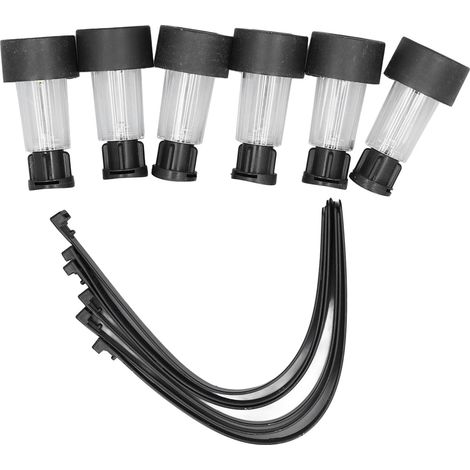 Ortviai Lampes solaires LED pour piscine hors-sol et clôture – 6 pièces, étanches IP44, aluminium/ABS, lumière chaude