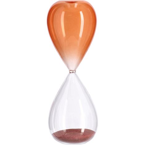 Clessidra kronos Opaca realizzata in vetro decorazione da interno -Ø8.3 x h 20.3cm / Trasparente-Arancione-Marrone (1/4)